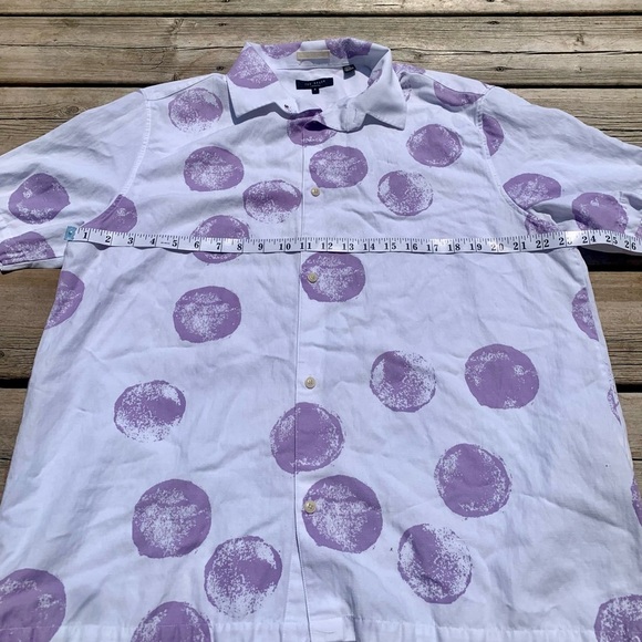 Ted Baker London Purple Dot Print Button-Up Shirt – Size 6 (Men’s L) - Picture 6 of 7